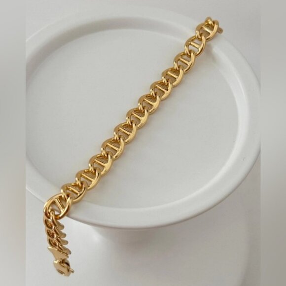 Mariner Chain Bracelet 14k Gold Plated Luxury Jewelry - Picture 3 of 7